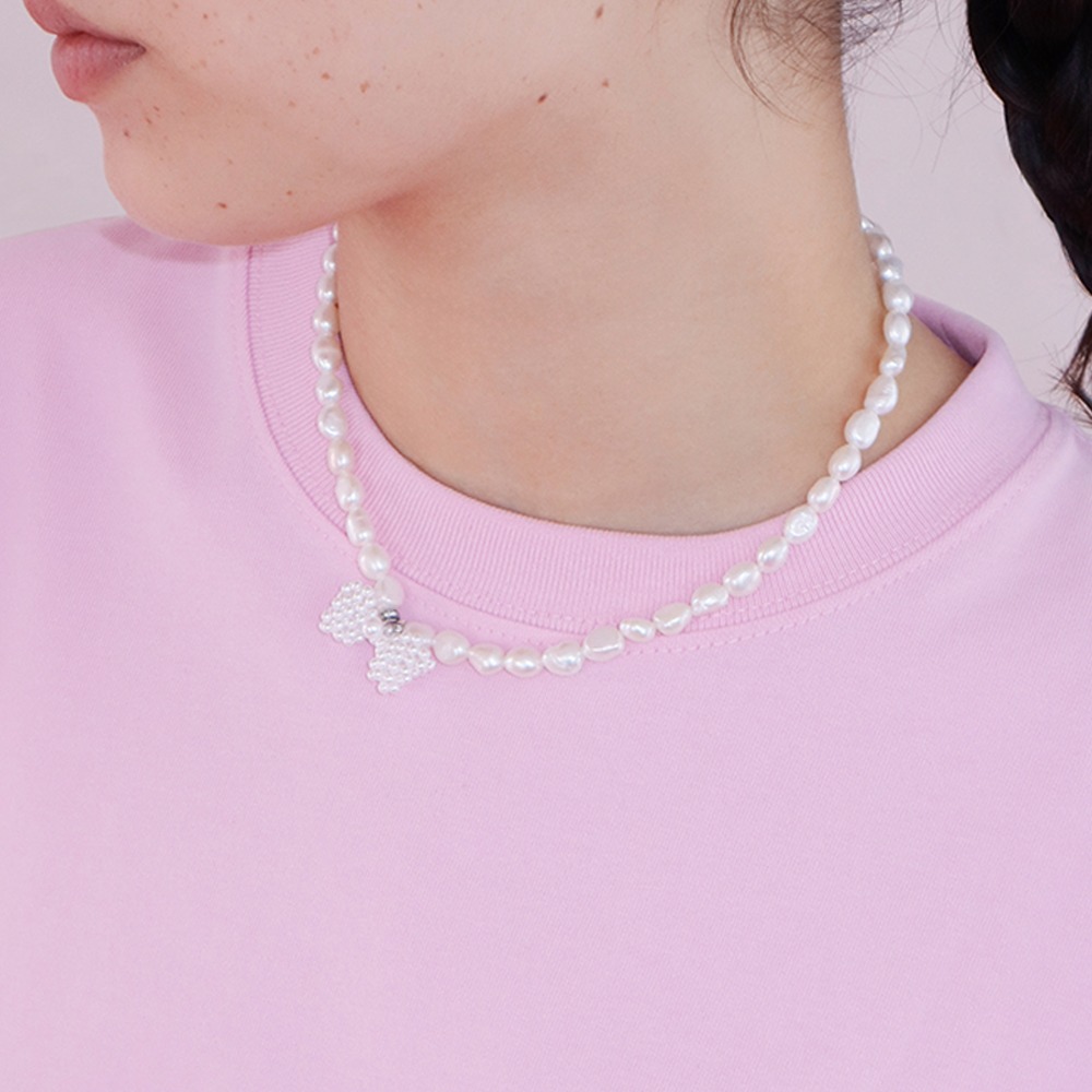 Pearl / Bubbly necklace / White