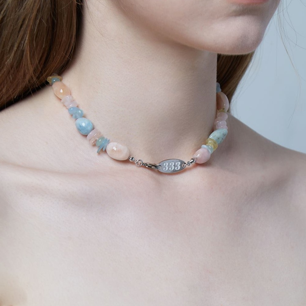 Tri-nity / Gravel necklace / Mint