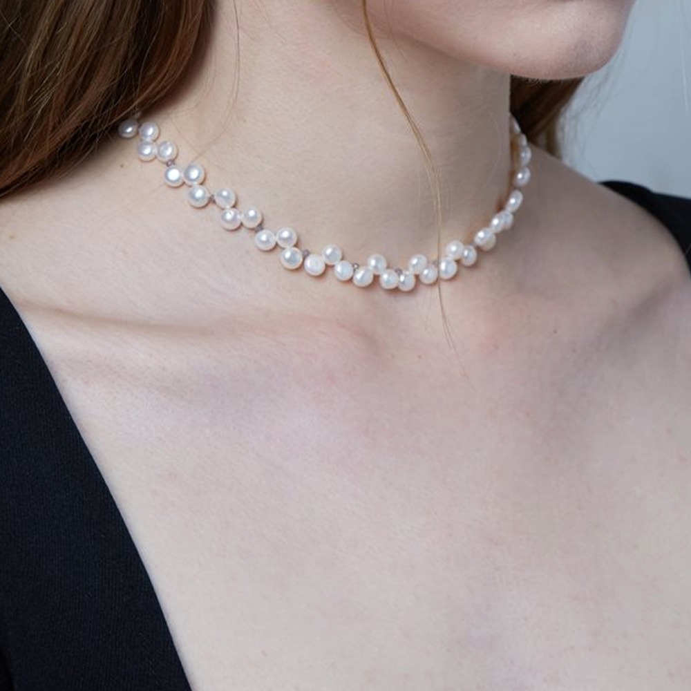 P.S(Pearl shell) / Clotty necklace / White