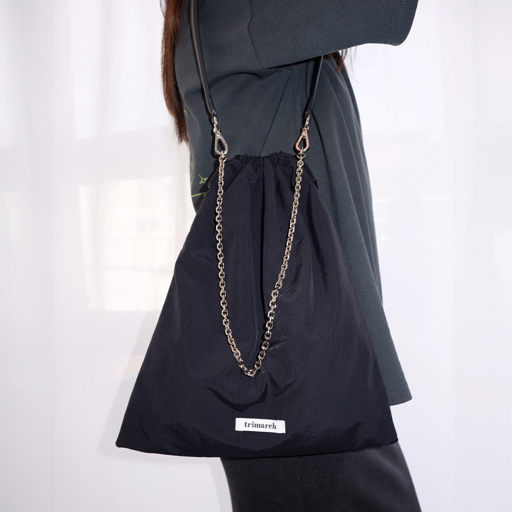 3차 리오더 / Tri / Easy Fabric shoulder bag / Black
