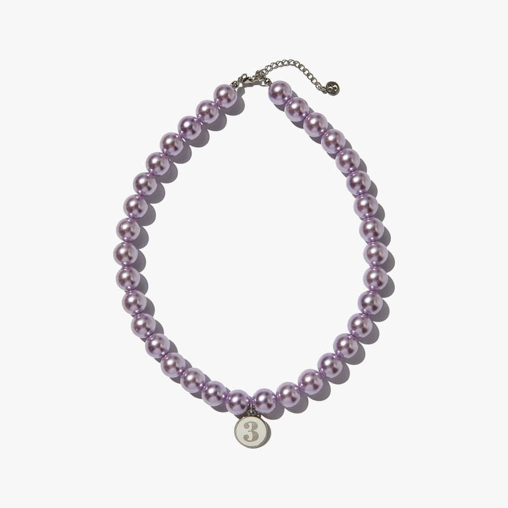 P.S(Pearl shell) / No.3 basic bic necklace / purple &amp; white