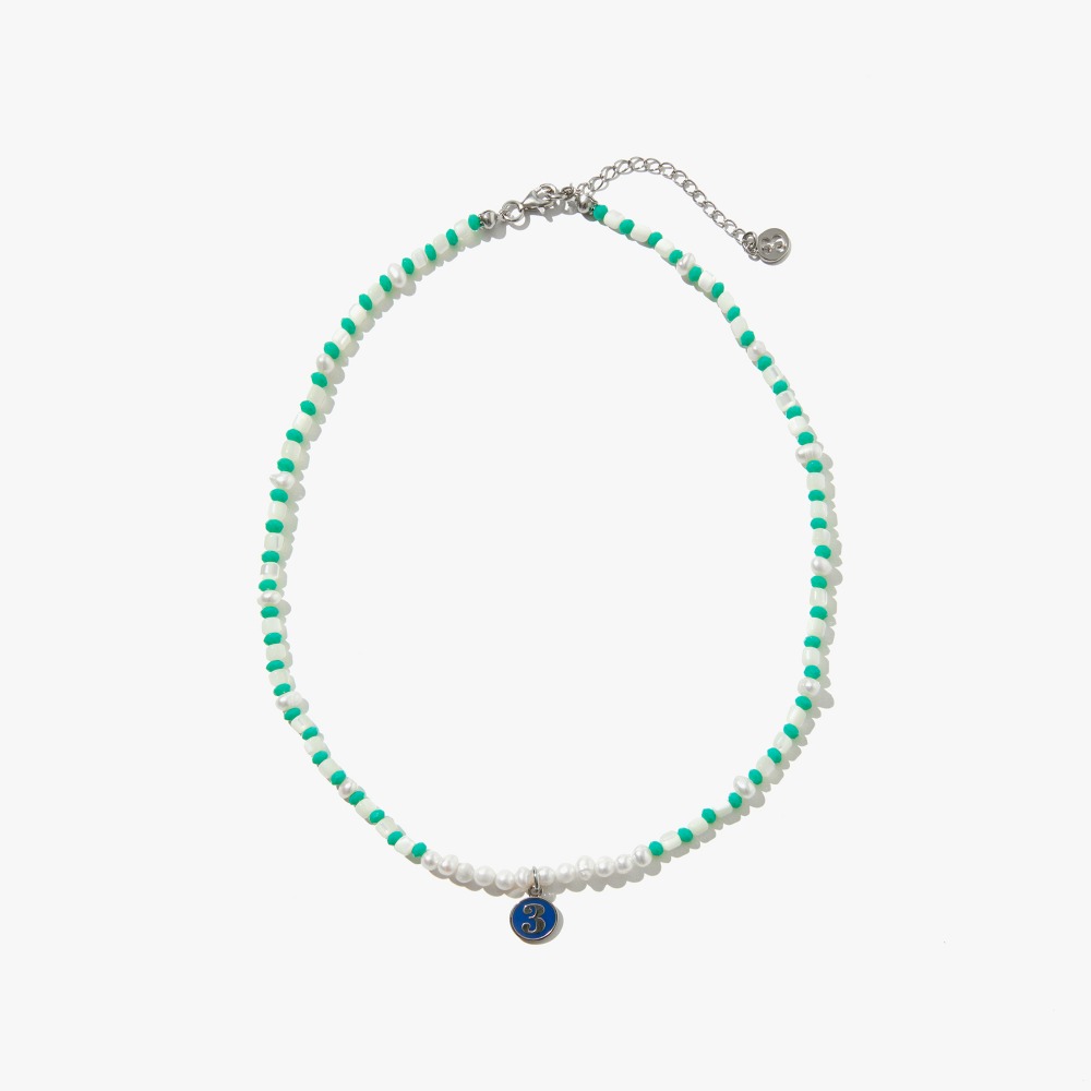 P.S(Pearl shell) / Stir necklace / Mint
