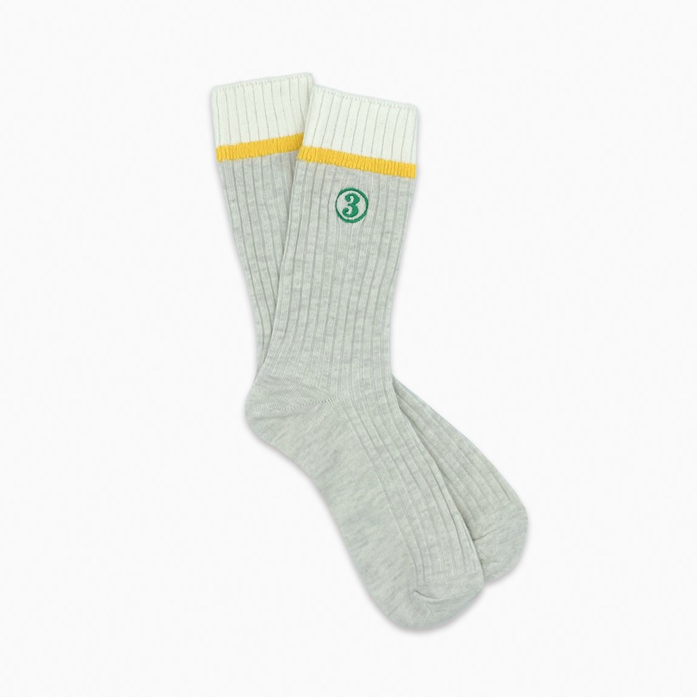 Tri / Color Block Long Socks / Grey